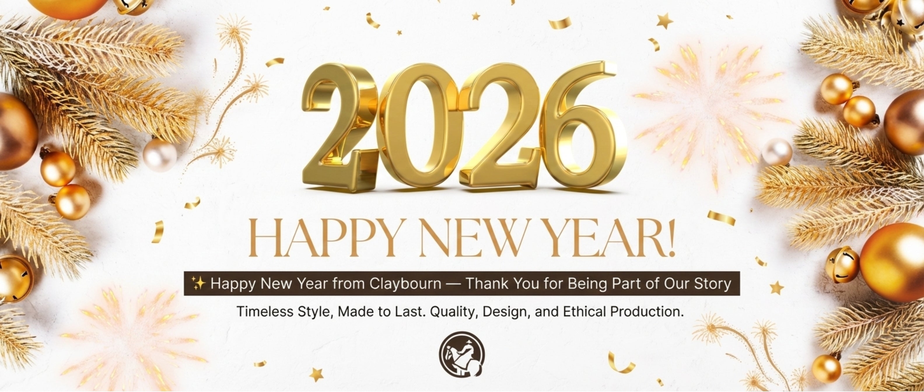 Claybourn wishing customers a happy new year with timeless and ethical fashion