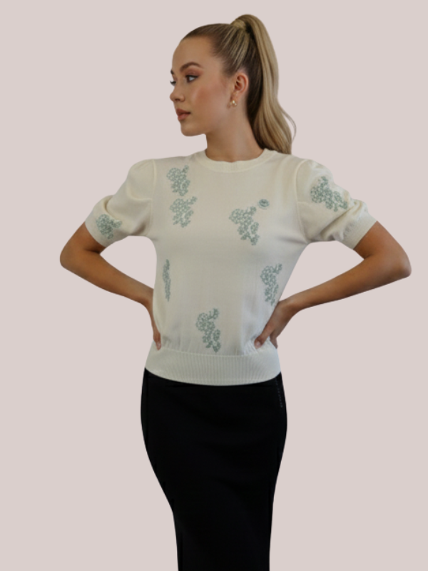 Flower Knit Top