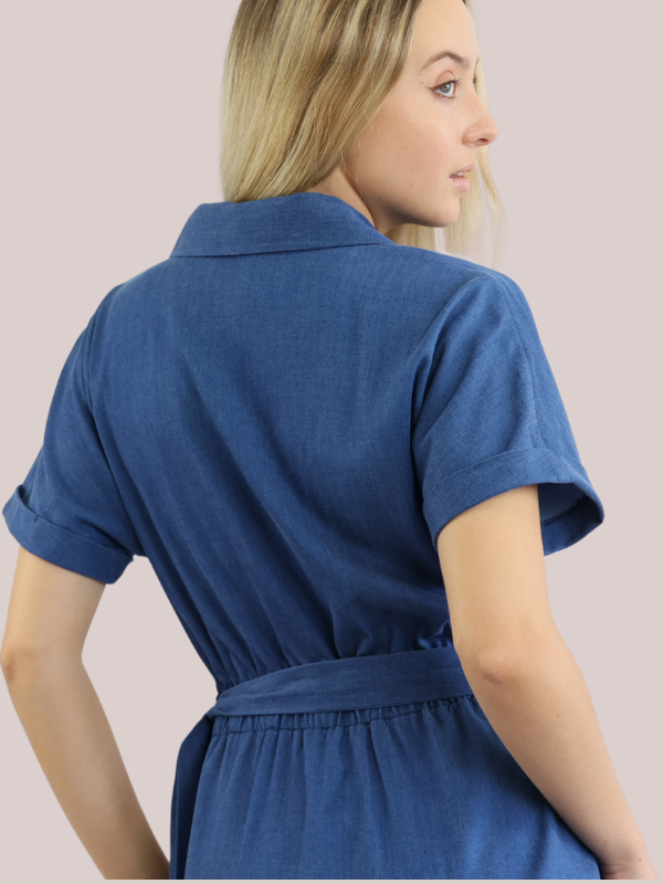 Tencel denim Wrap Front Dress
