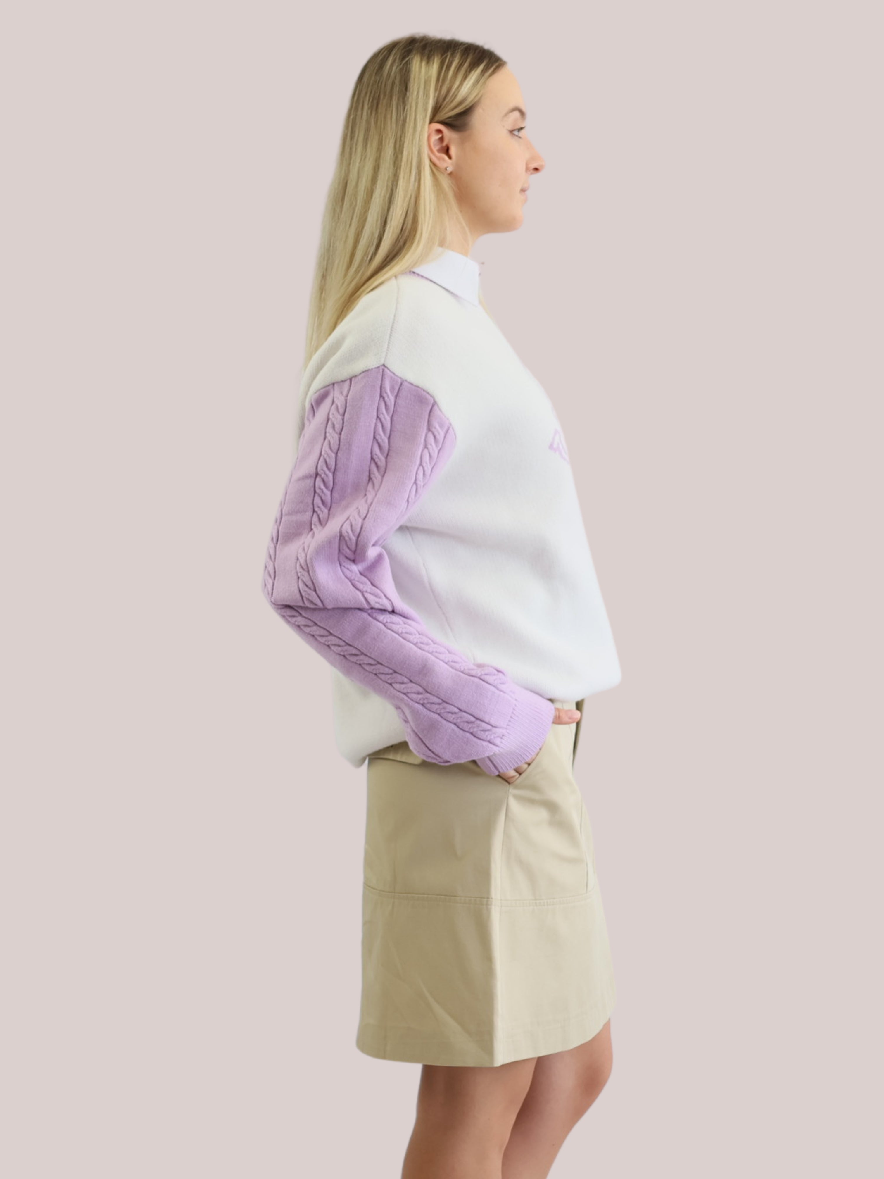 Women's Cable Knit Sleeves Jumper