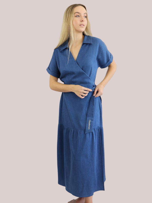 Tencel denim Wrap Front Dress