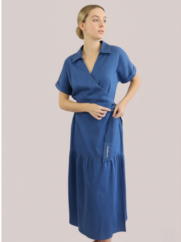 Tencel denim Wrap Front Dress