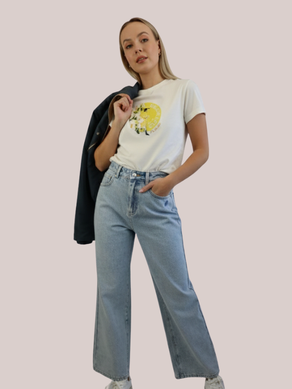 Tie Waist Straight Leg Jeans