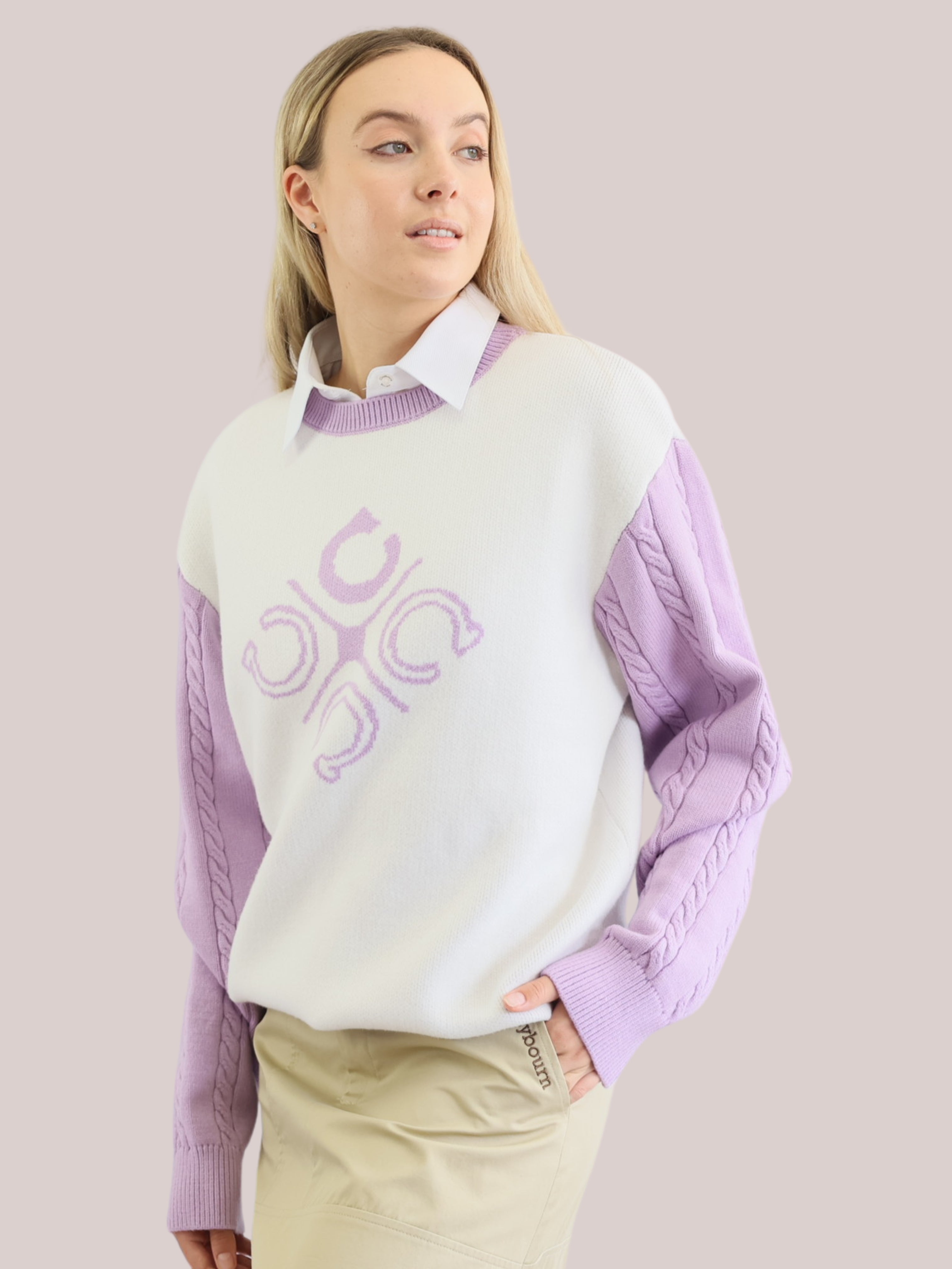 Women's Cable Knit Sleeves Jumper