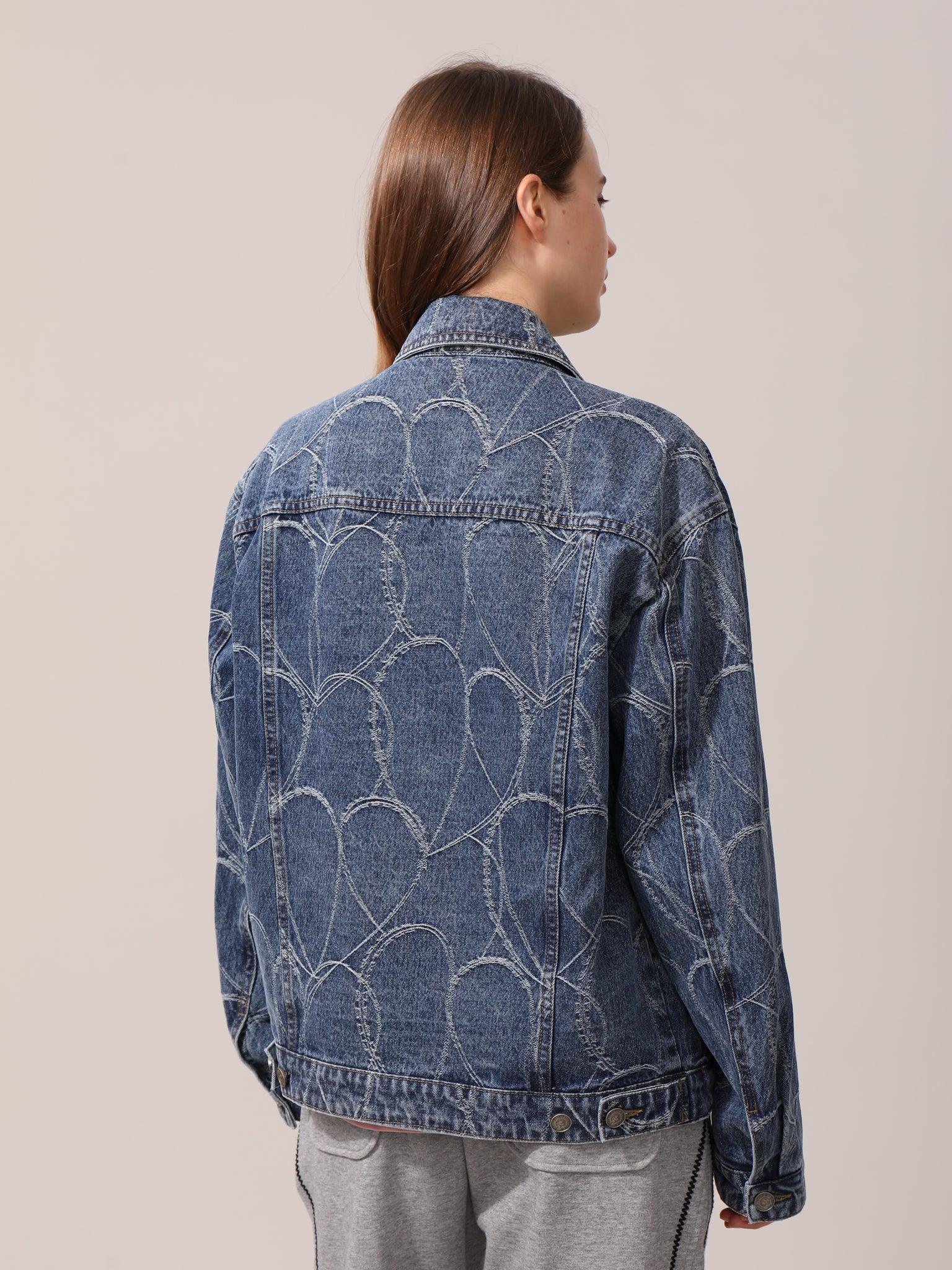 Claybourn Washed Pattern Denim Jacket - Claybourn - Est.1910 | Premium,Timeless & Ethical Fashion
