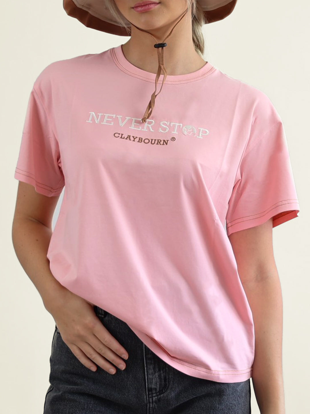 Never Stop Contrast Stitch T-Shirt