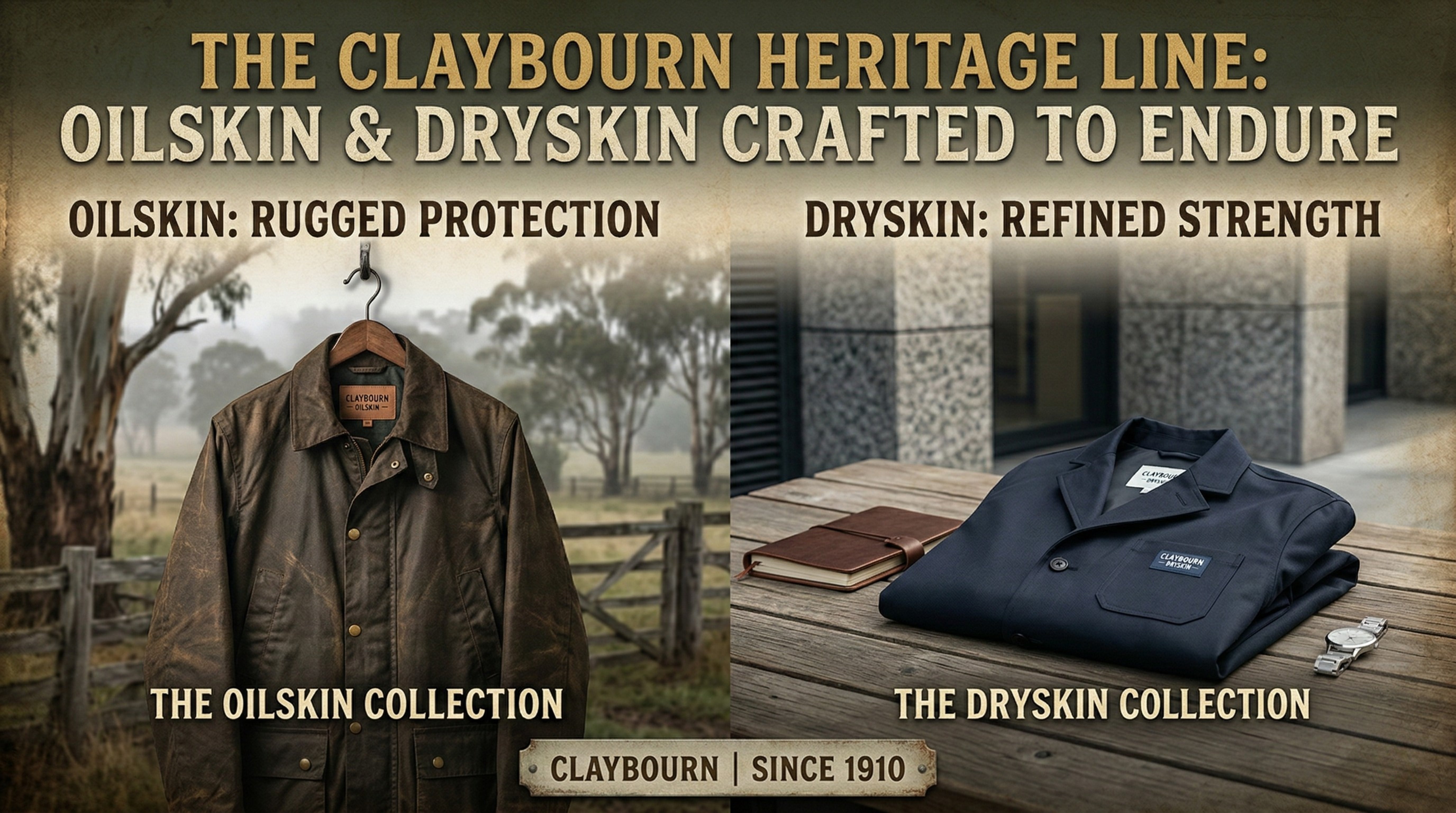 The Claybourn Heritage Line: Oilskin & Dryskin Crafted to Endure