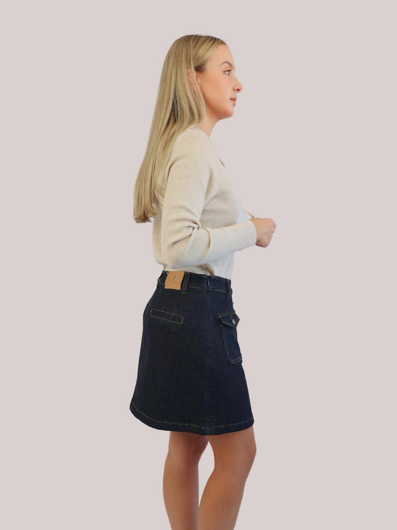 Pocket Buttons Denim Skirt
