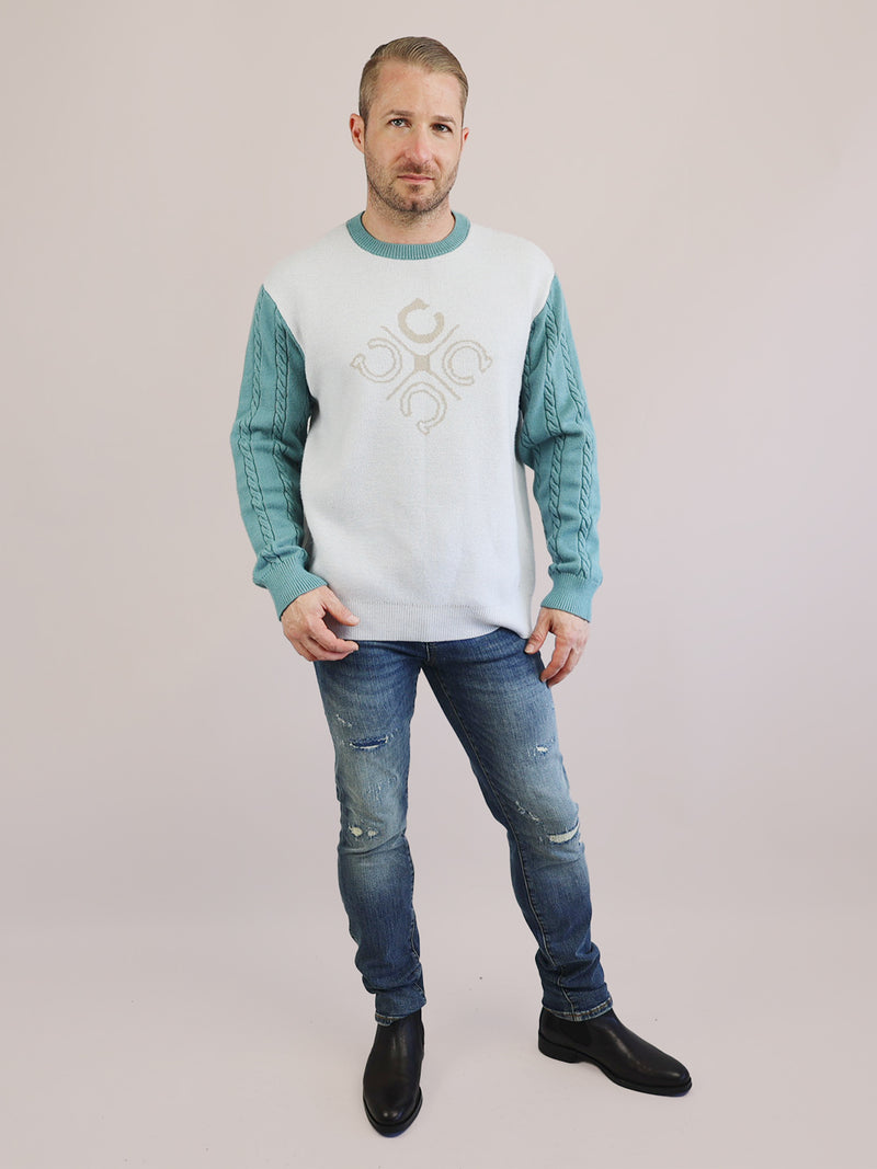 Men's Cable Knit Sleeves Jumper