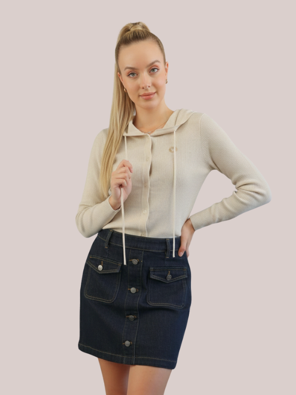 Pocket Buttons Denim Skirt