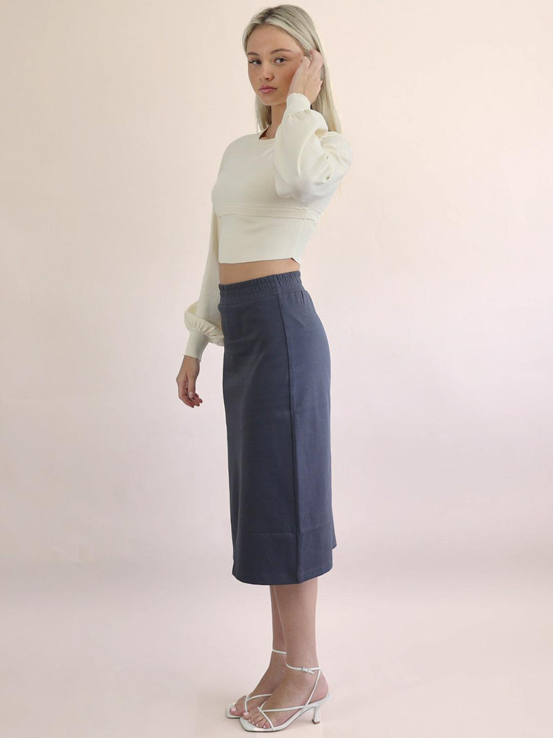 Side Slit Midi Skirt - Claybourn - Est.1910 | Premium,Timeless & Ethical Fashion