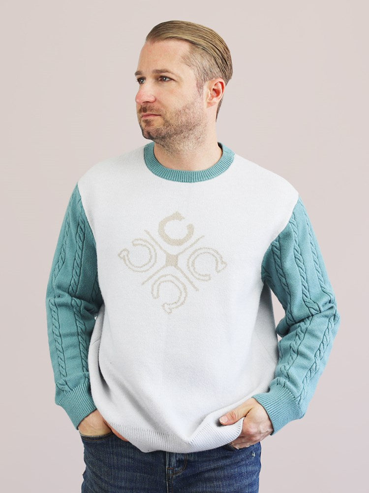 Men's Cable Knit Sleeves Jumper